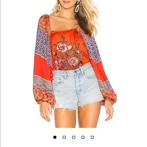 Free People Multicolor Floral Blouse